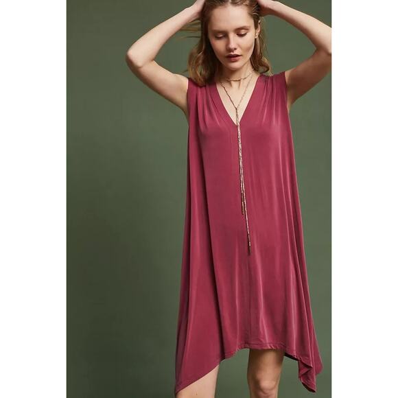 ANTHROPOLOGIE Eri + Ali Briella Tunic Dress Size Small Purple Pink Red Relaxed - Picture 2 of 16